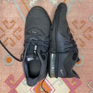 Normal wear and tear on gray Nike AirMax.